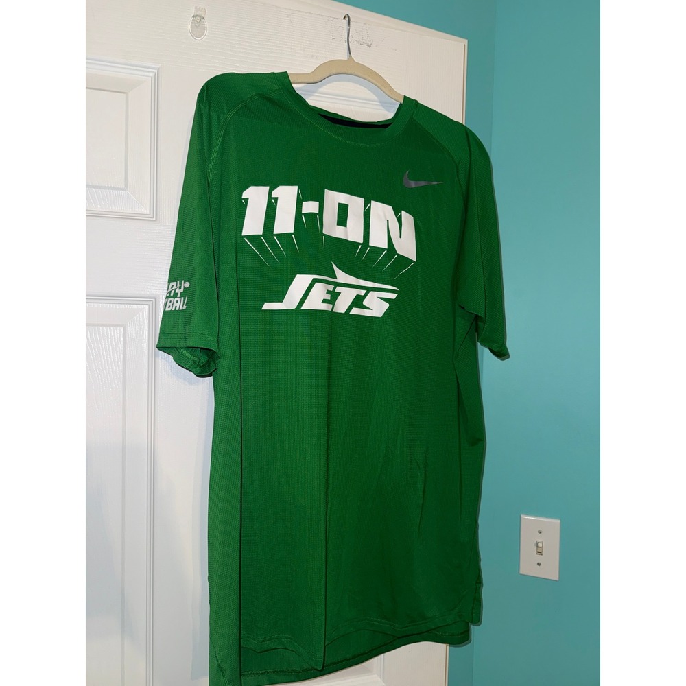 Nike New York Jets 11-ON Dri-FIT Shirt Mens XXL Green NFL Play Football Tee